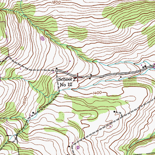 Topographic Map of School Number 12 (historical), NY