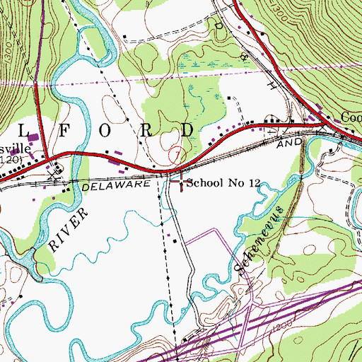 Topographic Map of School Number 12 (historical), NY