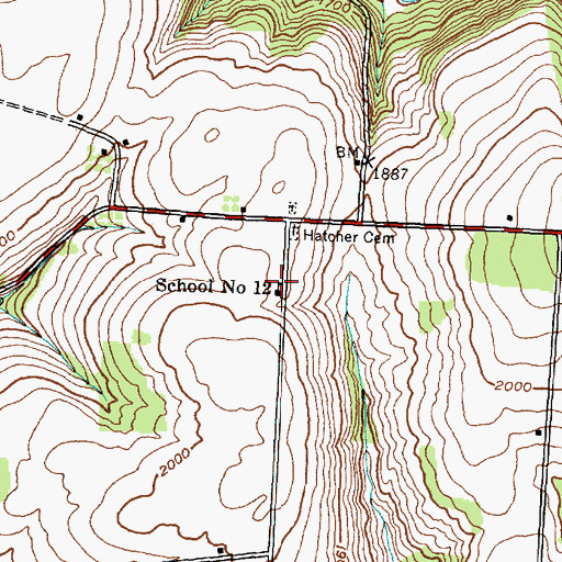 Topographic Map of School Number 12 (historical), NY