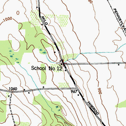 Topographic Map of School Number 12 (historical), NY