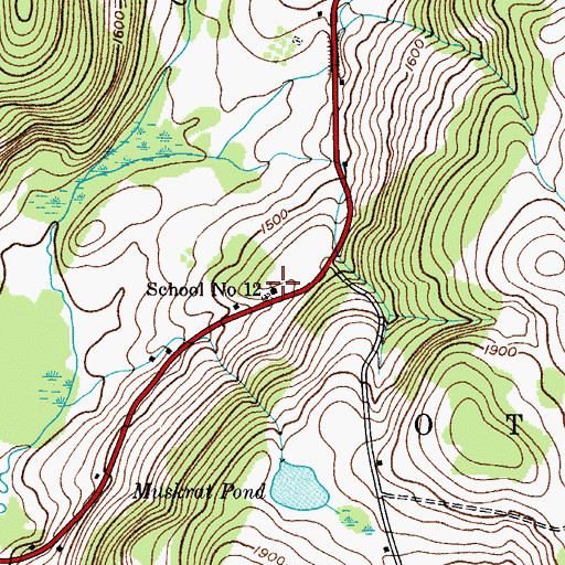 Topographic Map of School Number 12 (historical), NY