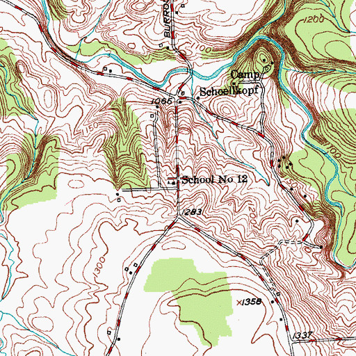 Topographic Map of School Number 12 (historical), NY