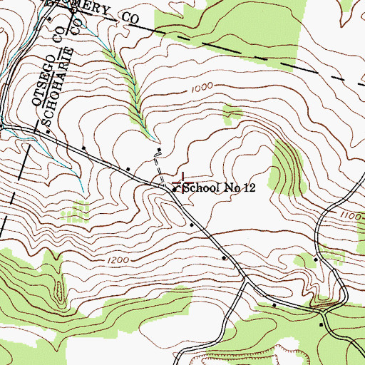 Topographic Map of School Number 12 (historical), NY