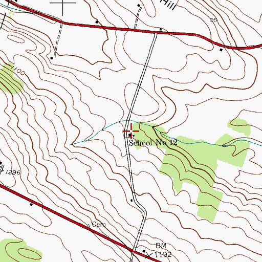 Topographic Map of School Number 12 (historical), NY