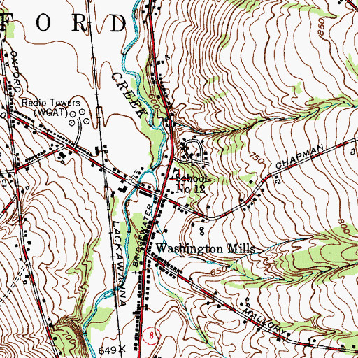 Topographic Map of School Number 12 (historical), NY