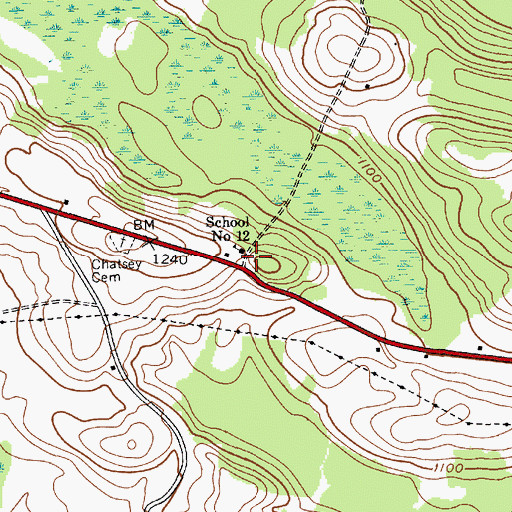 Topographic Map of School Number 12 (historical), NY