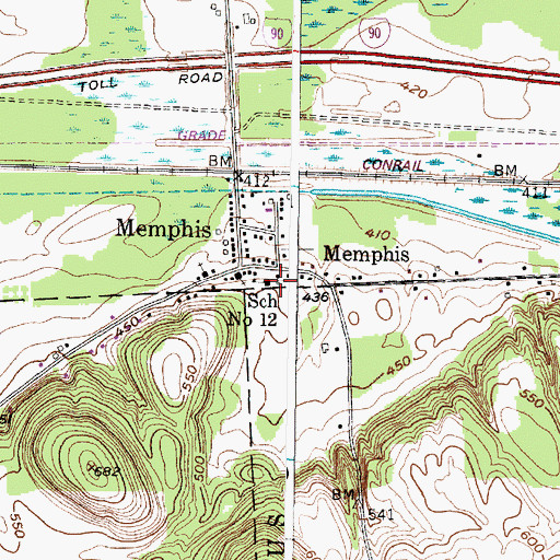 Topographic Map of School Number 12 (historical), NY
