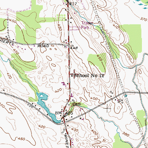 Topographic Map of School Number 12 (historical), NY