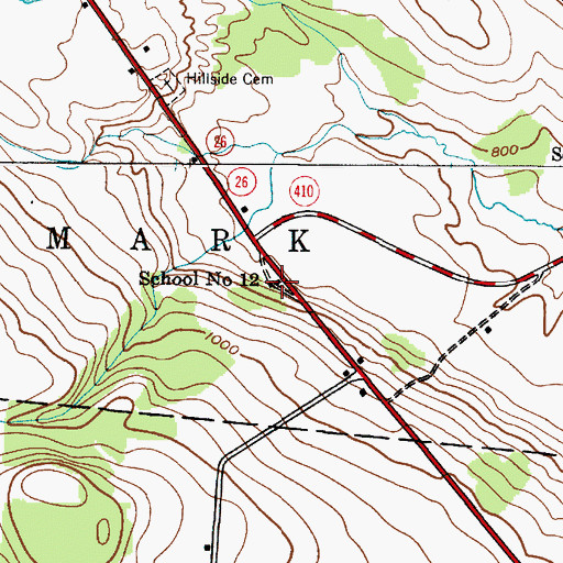 Topographic Map of School Number 12 (historical), NY