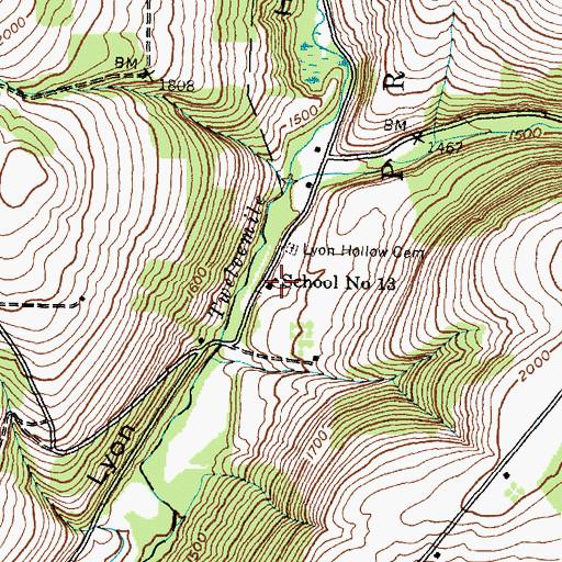 Topographic Map of School Number 13 (historical), NY