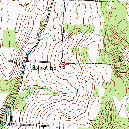 Topographic Map of School Number 13 (historical), NY