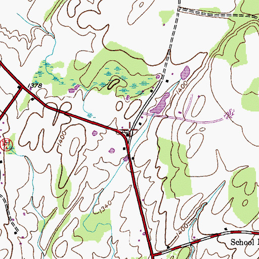 Topographic Map of School Number 13 (historical), NY