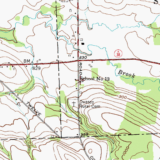Topographic Map of School Number 13 (historical), NY