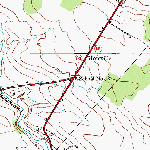 Topographic Map of School Number 13 (historical), NY