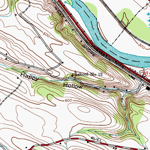 Topographic Map of School Number 13 (historical), NY