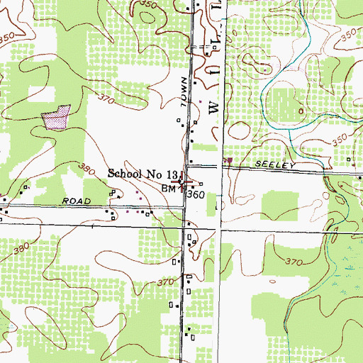 Topographic Map of School Number 13 (historical), NY