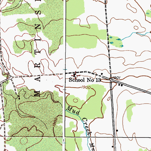 Topographic Map of School Number 13 (historical), NY