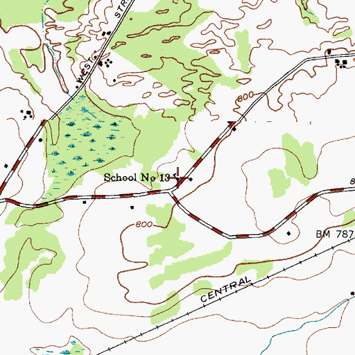 Topographic Map of School Number 13 (historical), NY