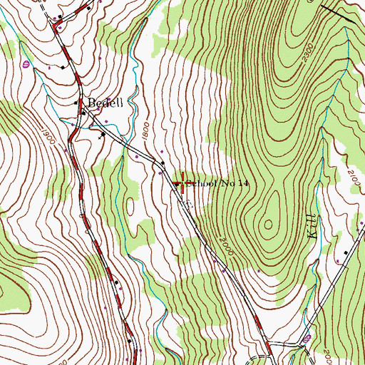 Topographic Map of School Number 14 (historical), NY