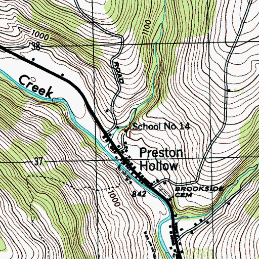 Topographic Map of School Number 14 (historical), NY