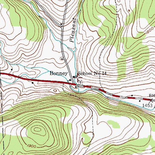 Topographic Map of School Number 14 (historical), NY