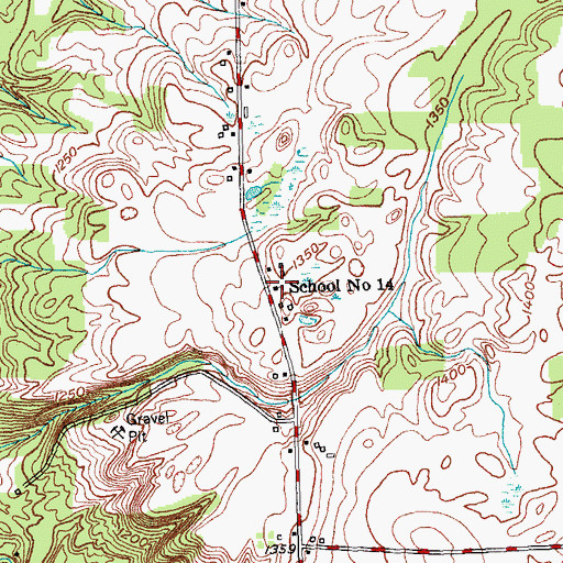 Topographic Map of School Number 14 (historical), NY