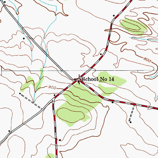 Topographic Map of School Number 14 (historical), NY