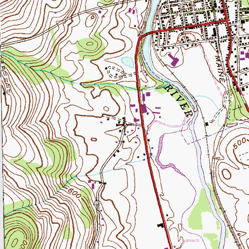 Topographic Map of School Number 14, NY