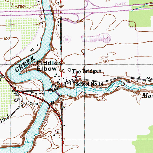 Topographic Map of School Number 14 (historical), NY