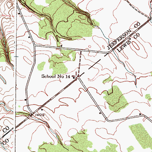 Topographic Map of School Number 14 (historical), NY