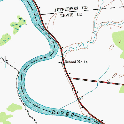 Topographic Map of School Number 14 (historical), NY