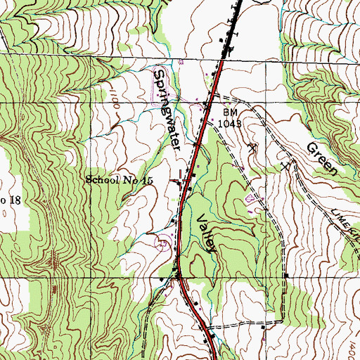 Topographic Map of School Number 15 (historical), NY