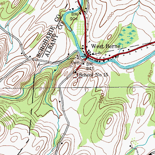 Topographic Map of School Number 15 (historical), NY