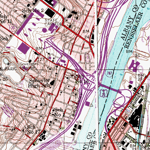 Topographic Map of School Number 15 (historical), NY