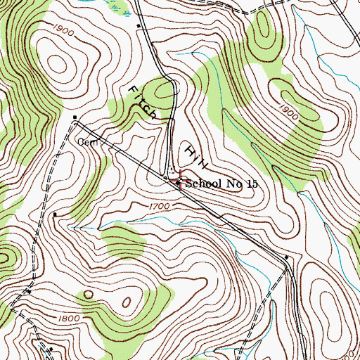 Topographic Map of School Number 15 (historical), NY