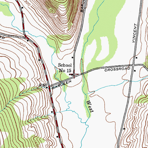 Topographic Map of School Number 15 (historical), NY