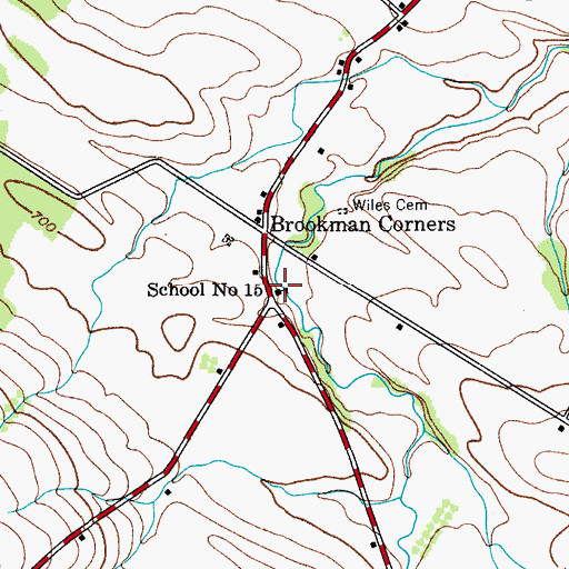 Topographic Map of School Number 15 (historical), NY
