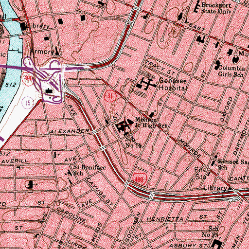 Topographic Map of School Number 15, NY