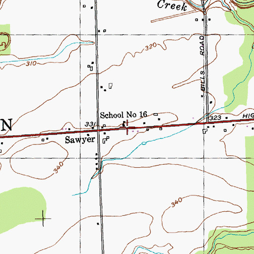 Topographic Map of School Number 16 (historical), NY