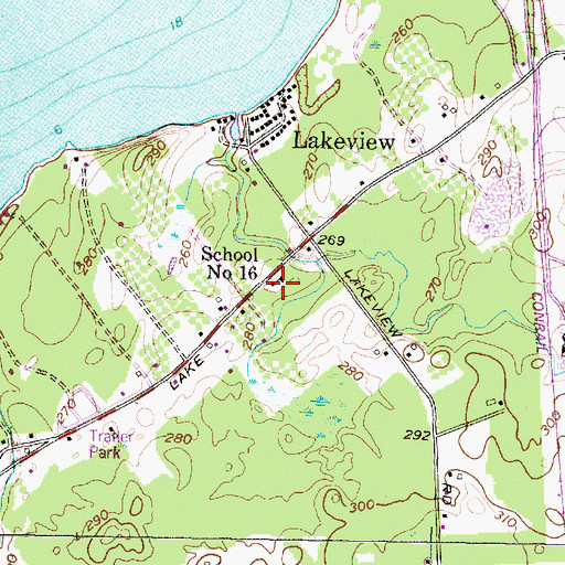Topographic Map of School Number 16 (historical), NY