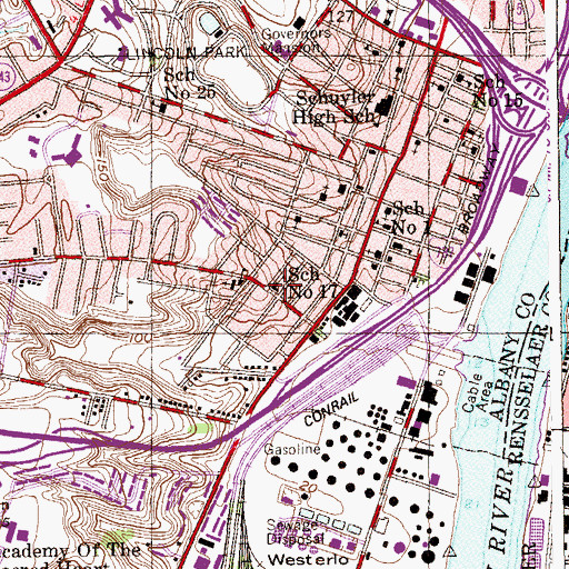 Topographic Map of School Number 17 (historical), NY