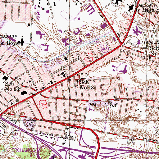 Topographic Map of School Number 18 (historical), NY