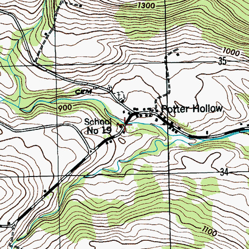 Topographic Map of School Number 19 (historical), NY