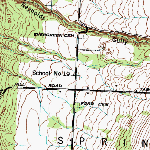 Topographic Map of School Number 19 (historical), NY