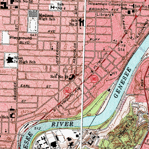 Topographic Map of Doctor Charles T Lunsford School, NY