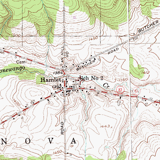 Topographic Map of School Number 2 (historical), NY