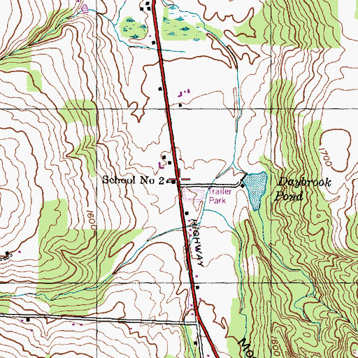 Topographic Map of School Number 2 (historical), NY