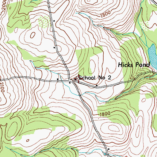 Topographic Map of School Number 2 (historical), NY