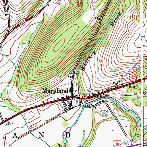 Topographic Map of School Number 2 (historical), NY