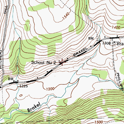 Topographic Map of School Number 2 (historical), NY